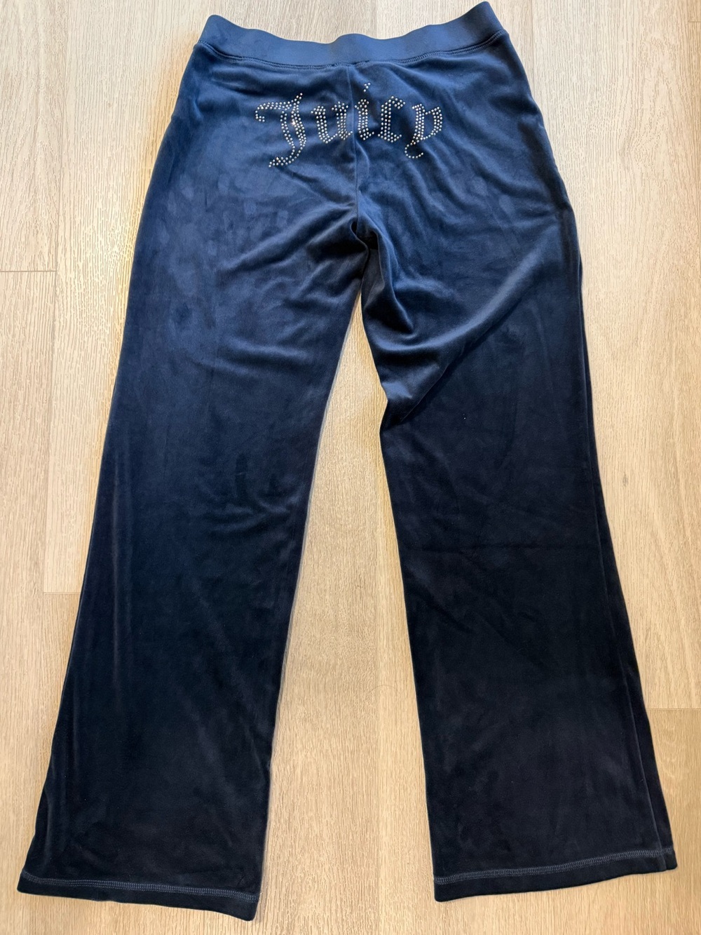 Juicy Couture Black Velour Logo Track Pants Small